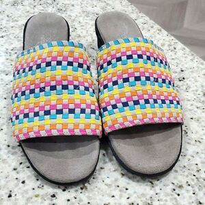 Aerosoles Cake Badder multicolored slide sandals size 9